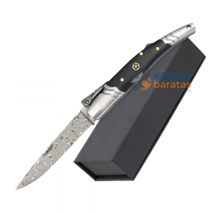 Navaja Clásica Stamina Damasco ALBAINOX Negra Mosaic Pin