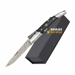 Navaja Clásica Stamina Damasco ALBAINOX Negra Mosaic Pin
