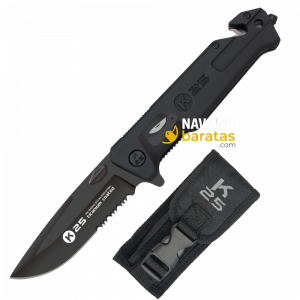 Navaja Táctica K25 Goma Titanio Negra 25240