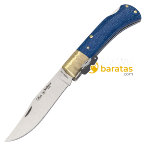 Navaja Nieto Bushman Prototipo Micarta Yute Azul y Latón 129 Prot Azul