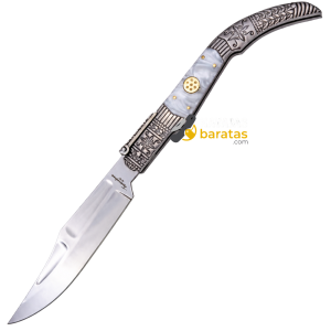 Navaja bandolera Tramuntana Knives Serrallonga de carraca blanca N132B